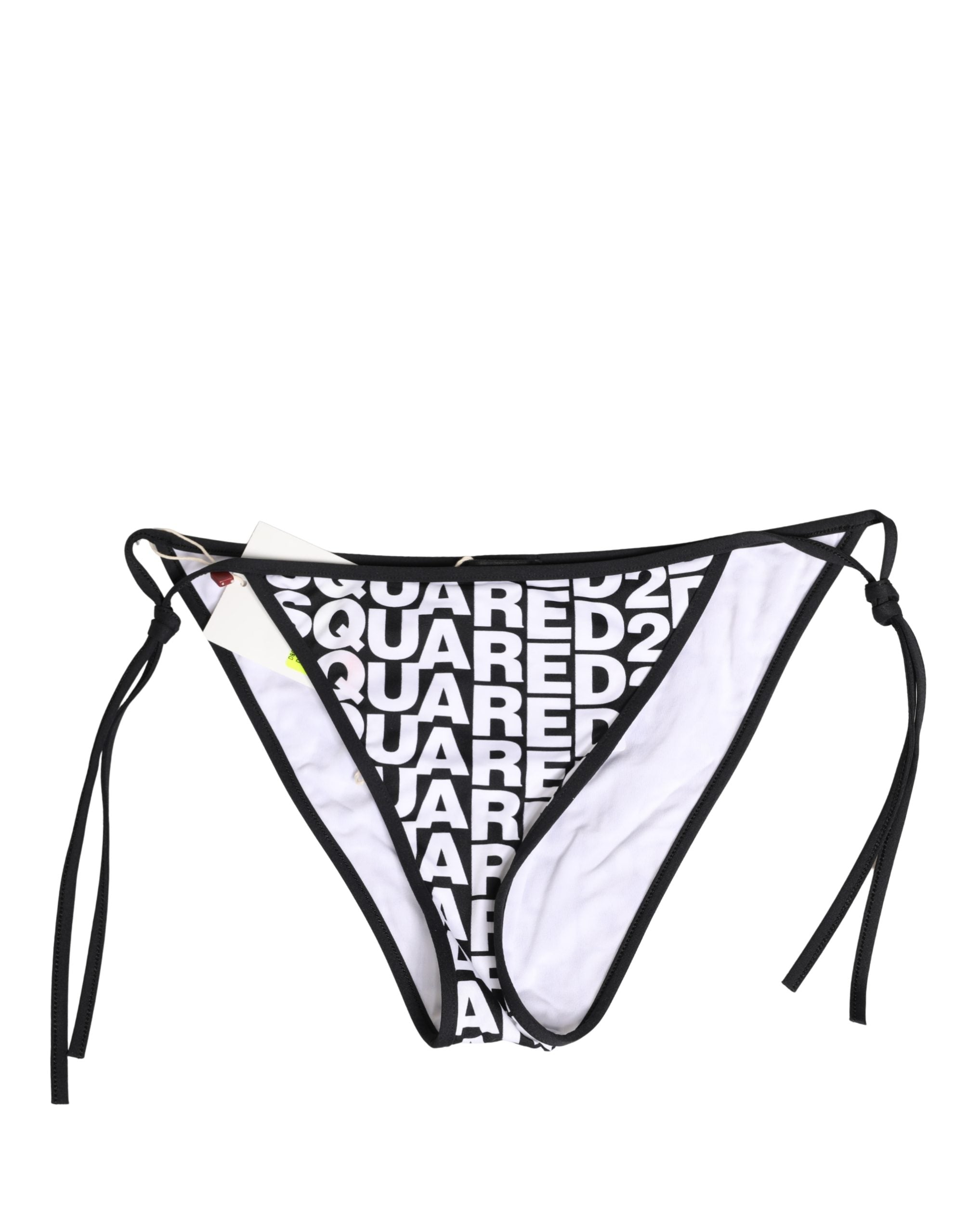 Multicolor Synthetic Logo Print Bikini Bottom