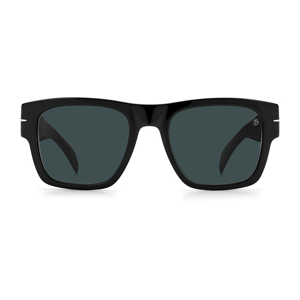Schwarze Sonnenbrille aus Synthetik mit blauen Gläsern