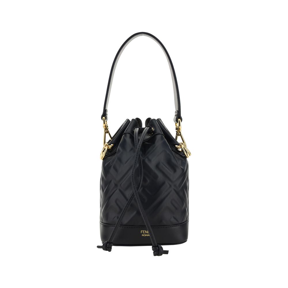 Fendi Black Calf Leather Bucket Bag