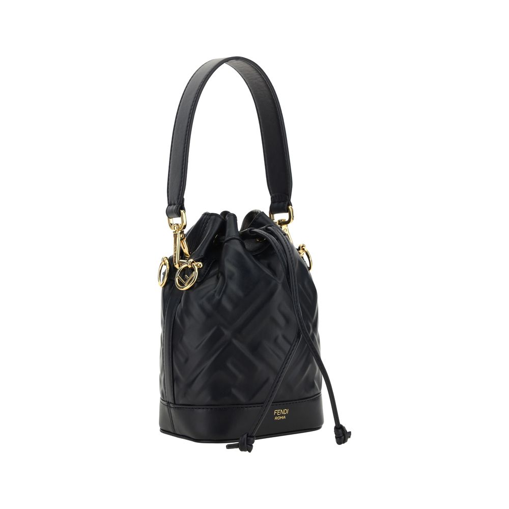 Fendi Black Calf Leather Bucket Bag