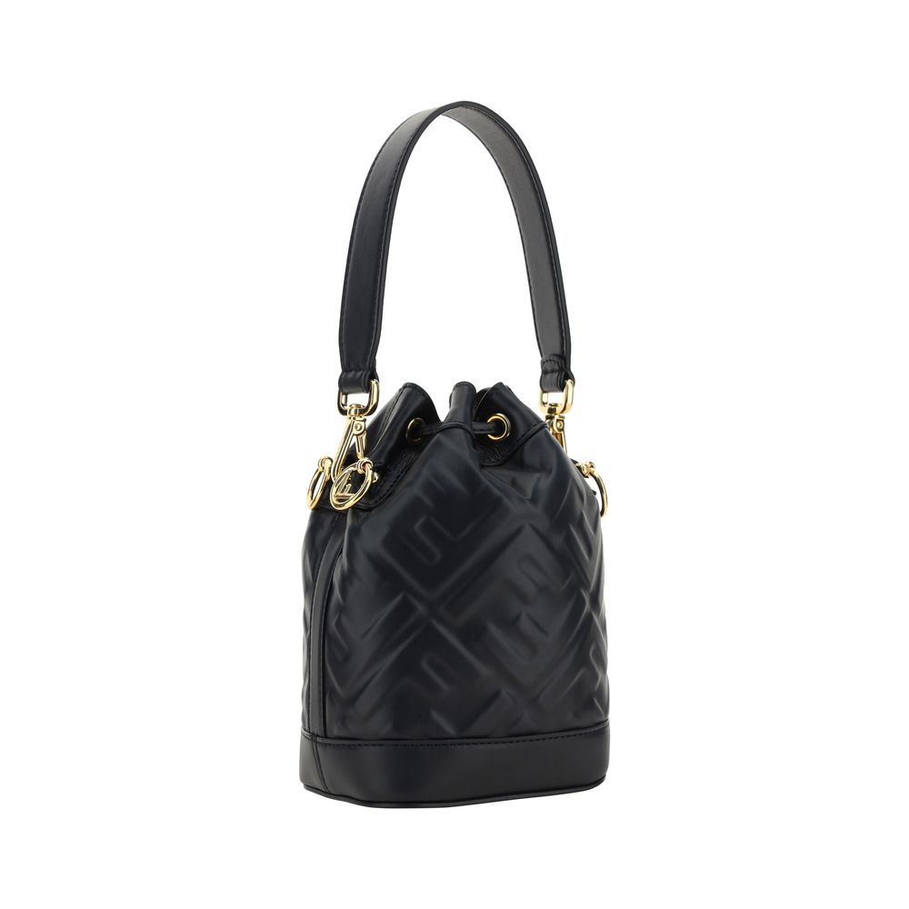 Fendi Black Calf Leather Bucket Bag