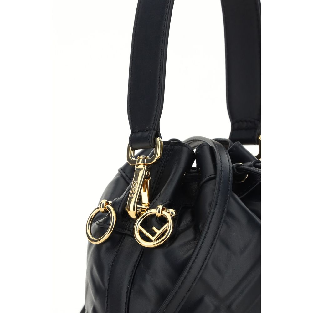 Fendi Black Calf Leather Bucket Bag