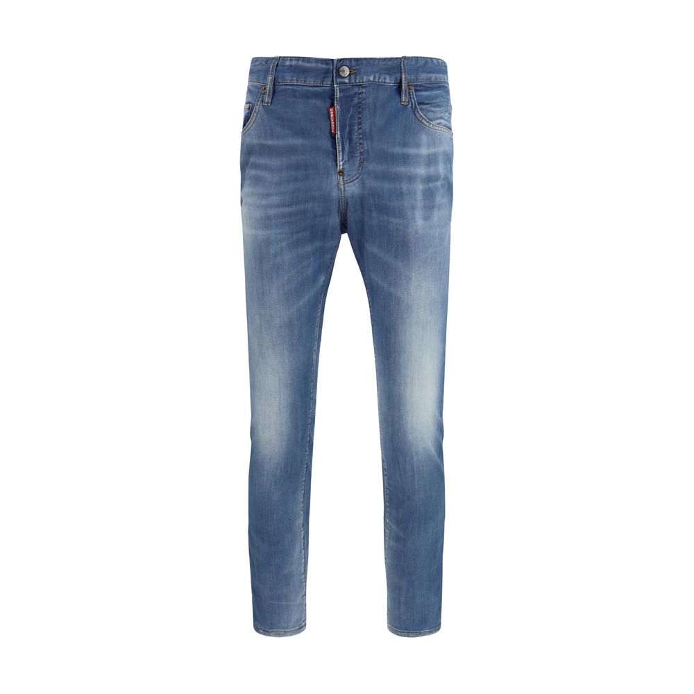 Blaue Jeans aus Baumwoll-Denim mit Logo-Detail
