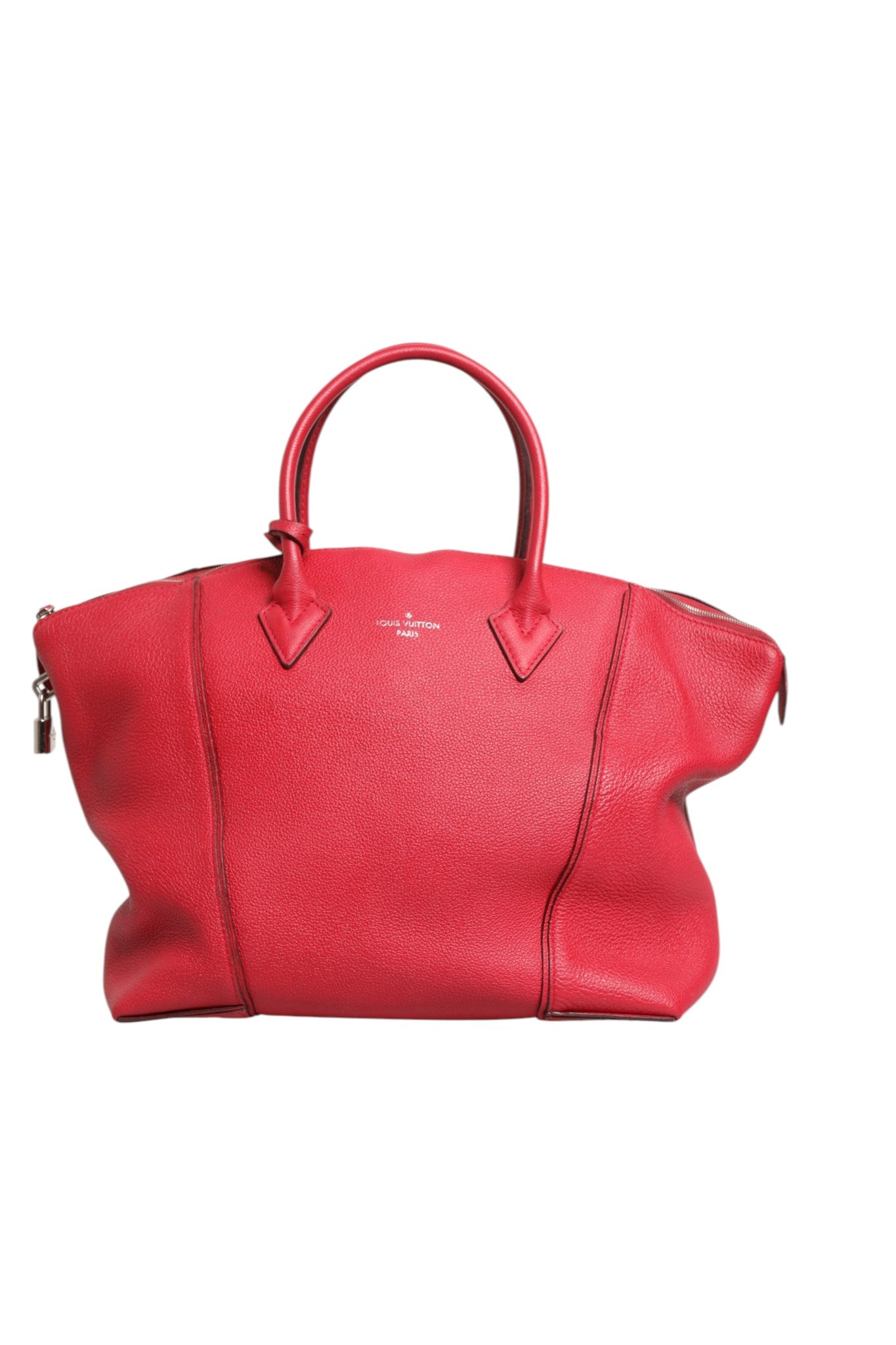 Red Leather Soft Lockit MM Crossbody Bag