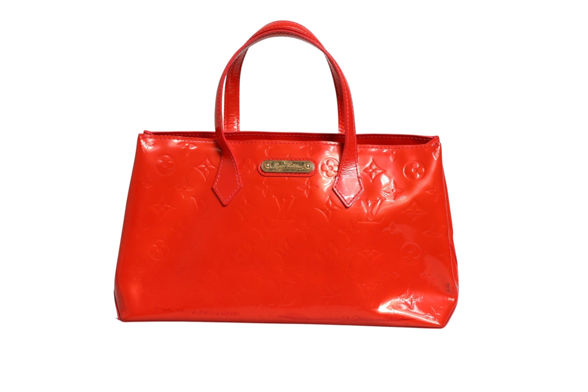 Red Leather Vernis Wilshire PM Bag