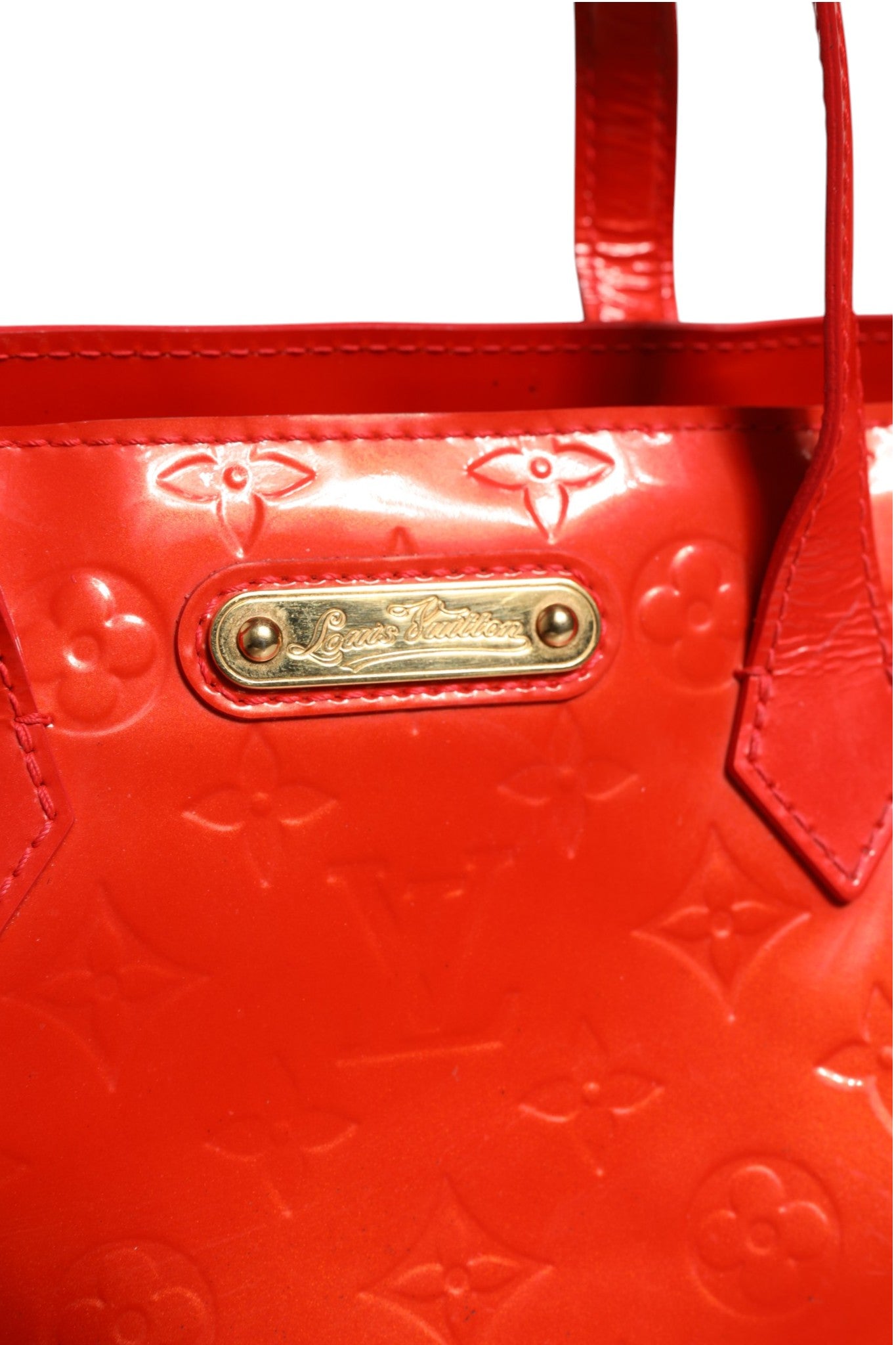 Red Leather Vernis Wilshire PM Bag