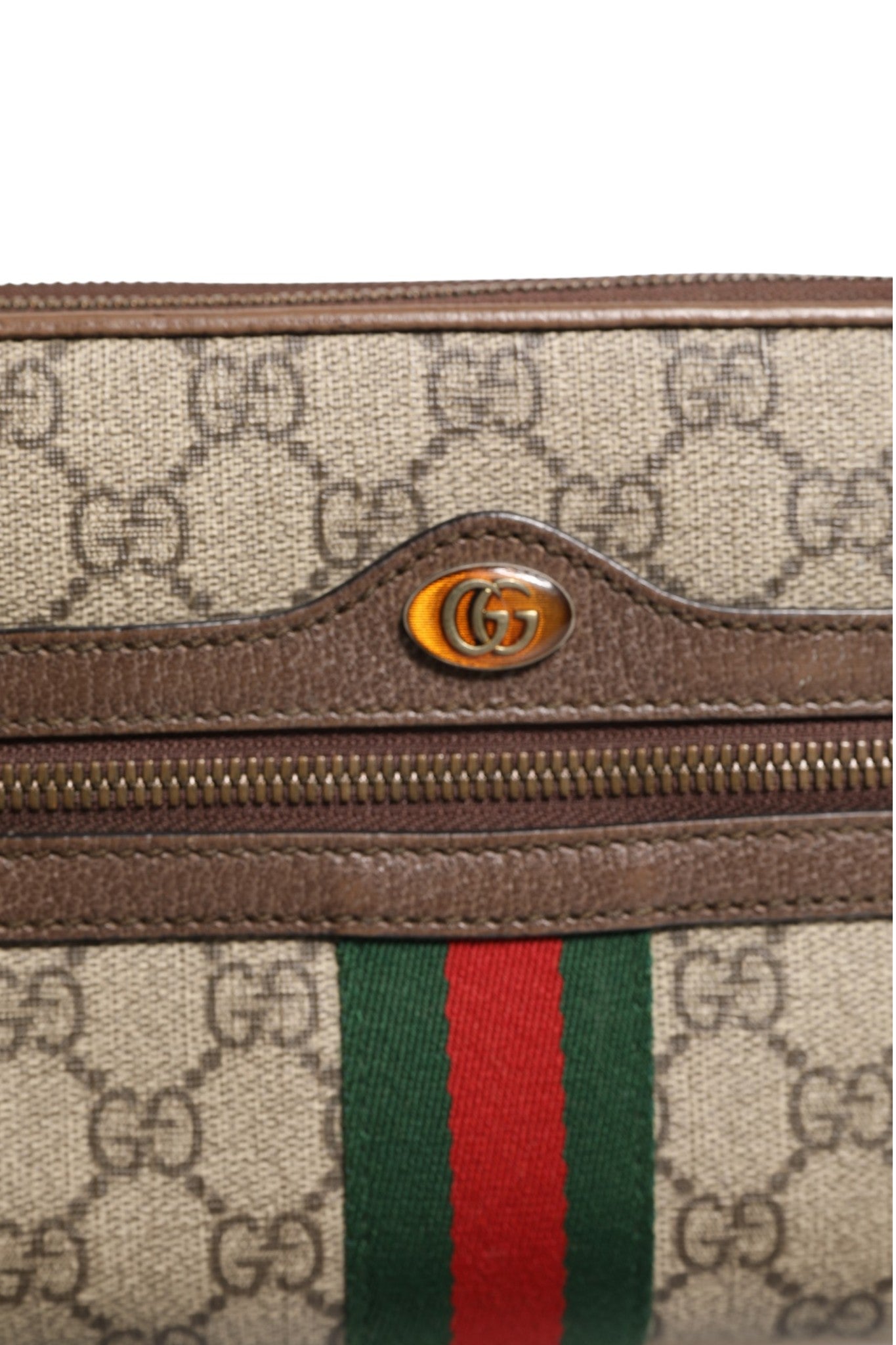 Brown Leather Ophidia Crossbody Bag 22cm