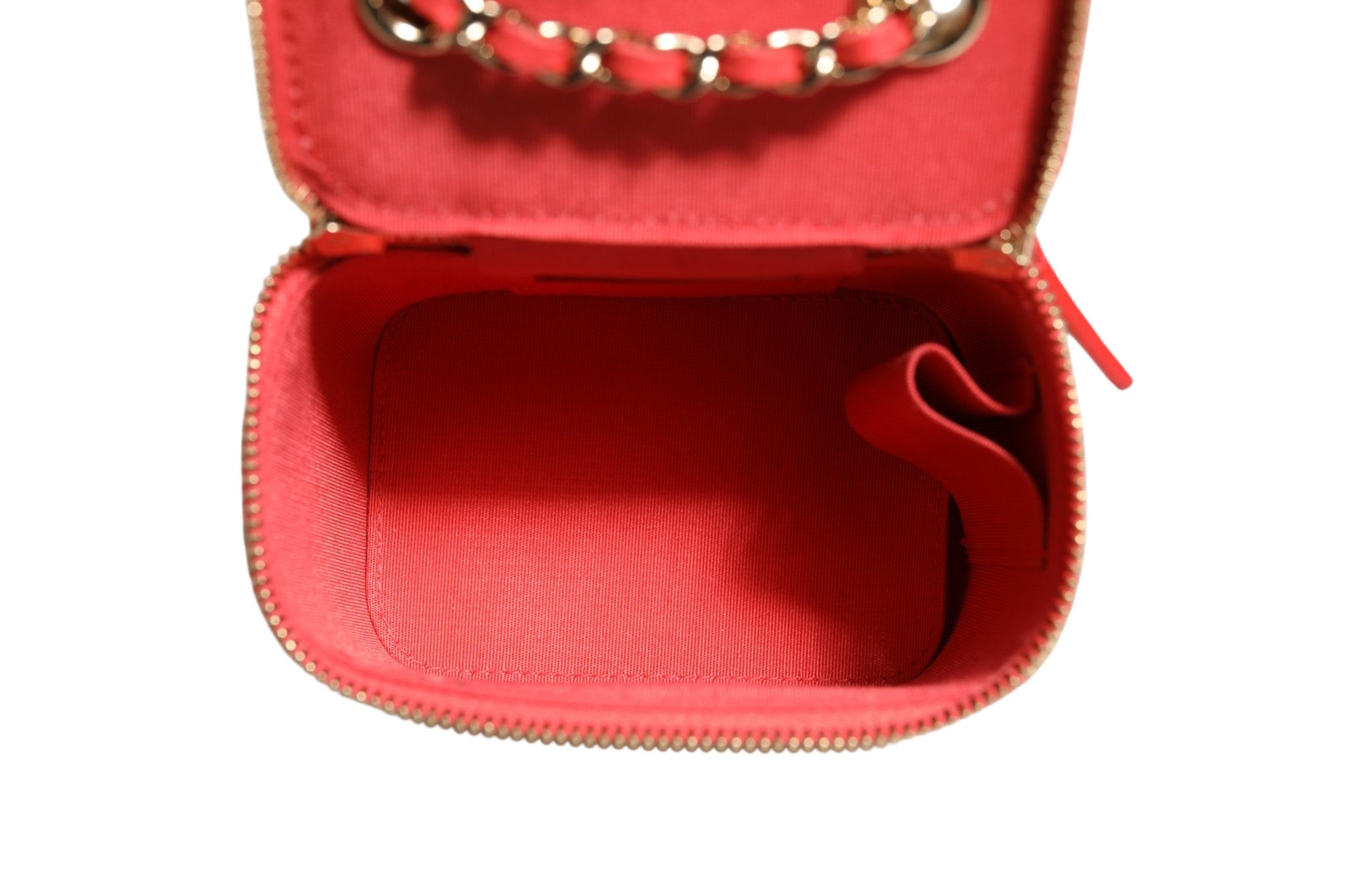 Chanel Mini-Vanity-Case aus gestreiftem Bast und Jute