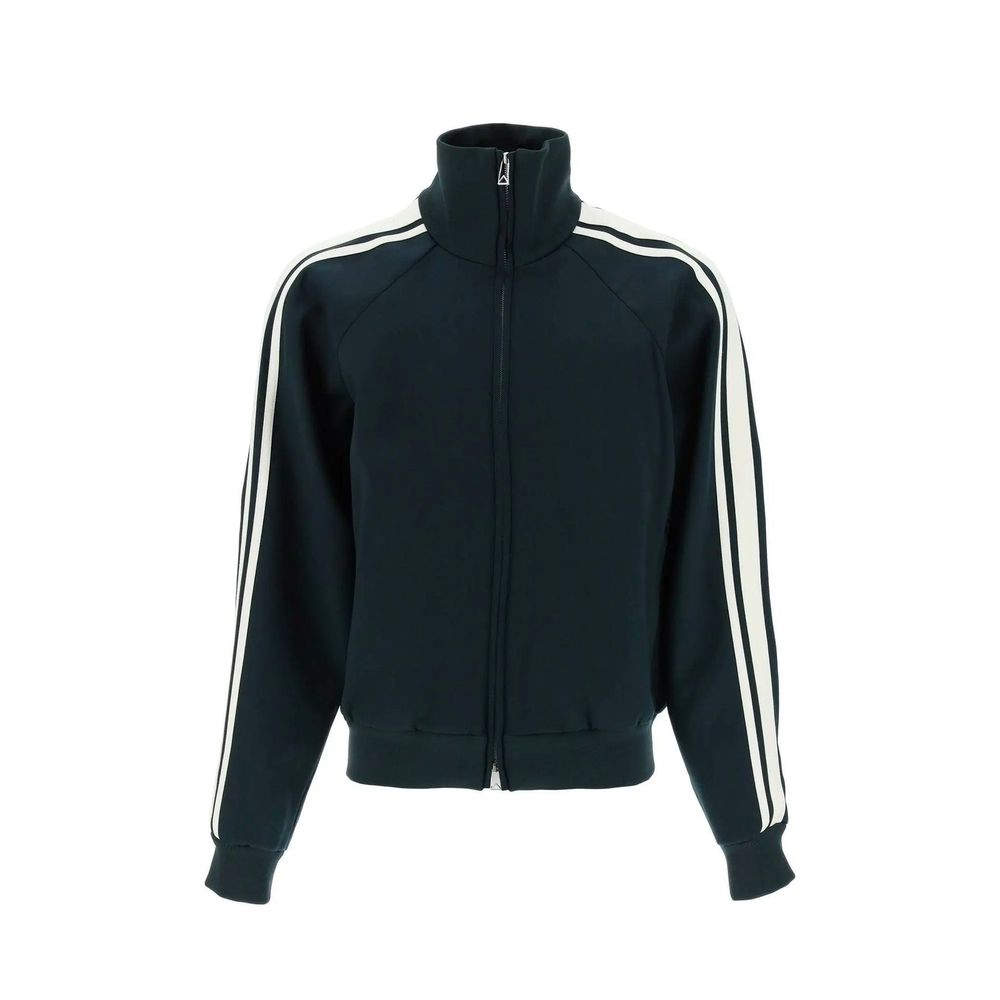 Bicolor Wool Track Jacket with Stretch