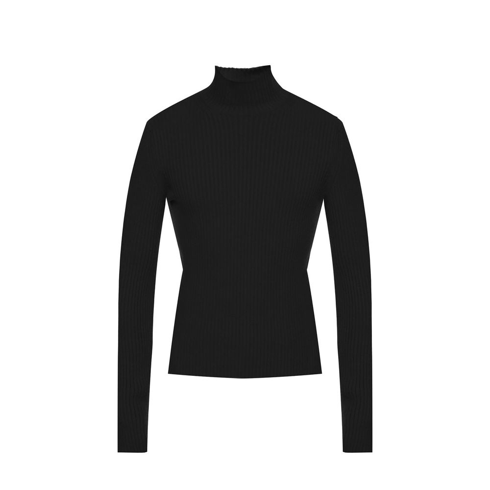 Schwarzer Rollkragenpullover aus Wolle für Herren