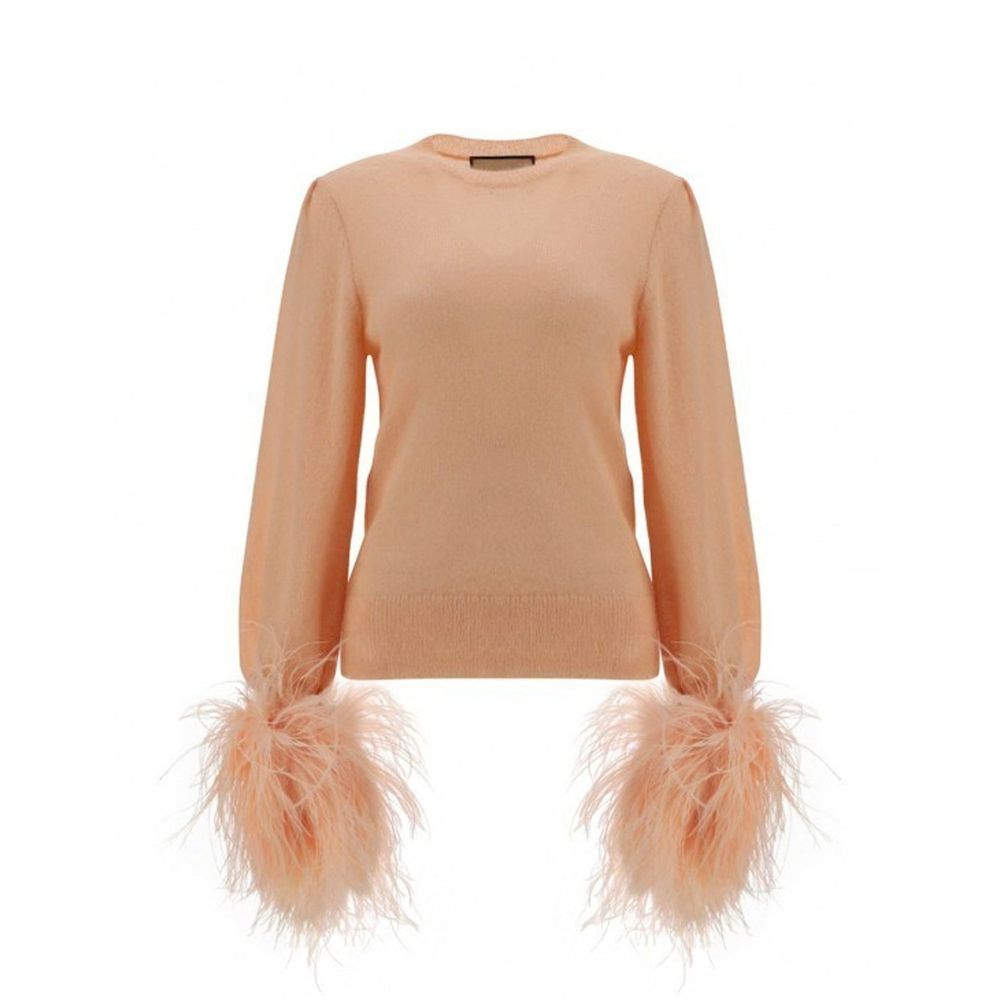 Multicolor Wool Sweatshirt with Feather Detail
