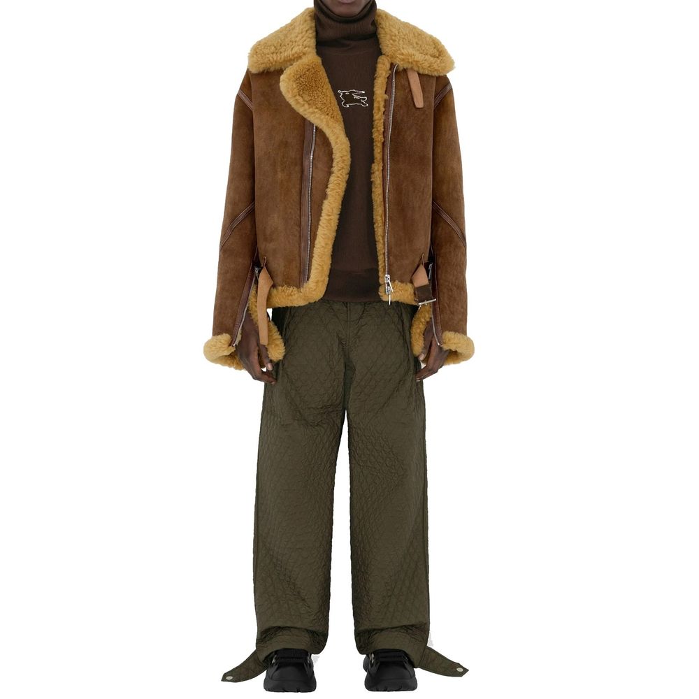 Zweifarbige Freizeithose aus Synthetik mit Steppdetails