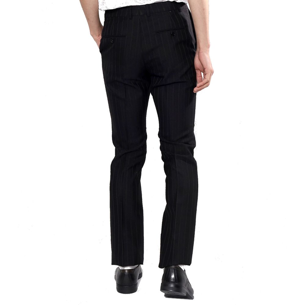 Pantalon évasé en laine noire Céline
