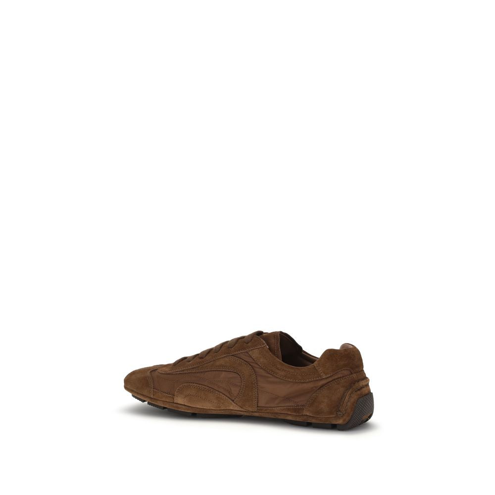 Brown Leather Low Top Sneakers