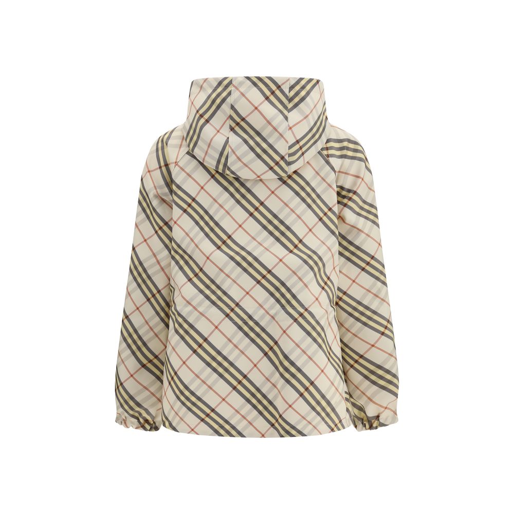 Beige Synthetic Reversible Hooded Jacket