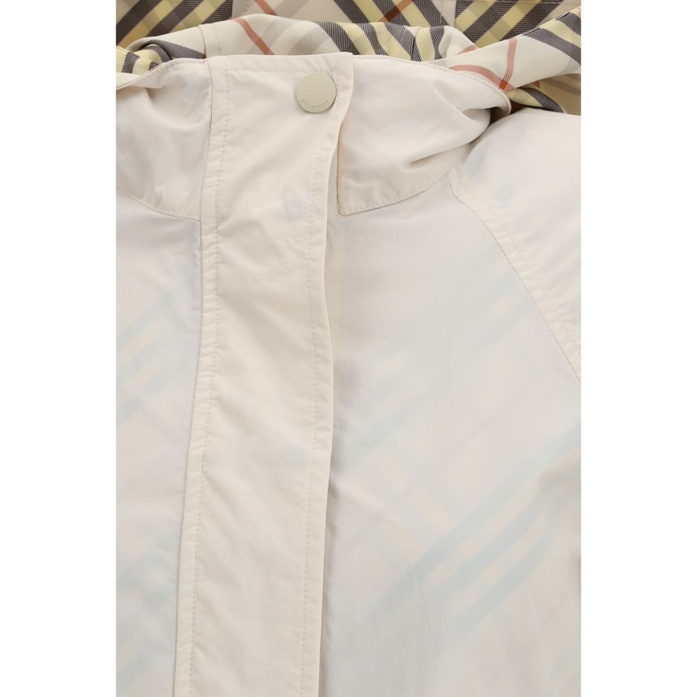 Beige Synthetic Reversible Hooded Jacket