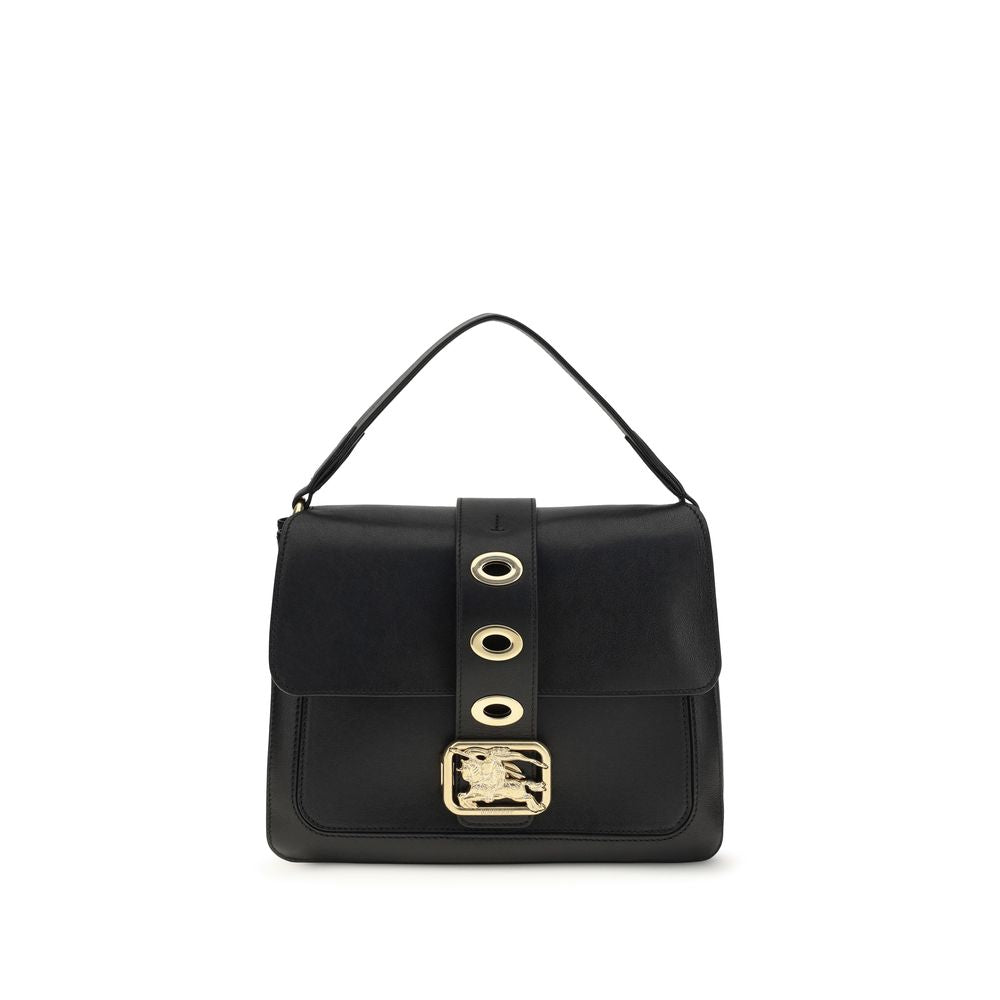 Schwarze Leder-Rider-Handtasche mit Tragegriff