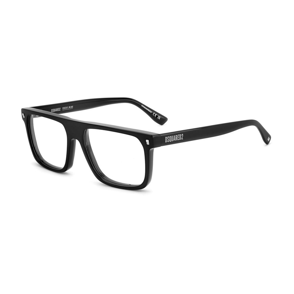 Black Synthetic Full-Rim Square Glasses