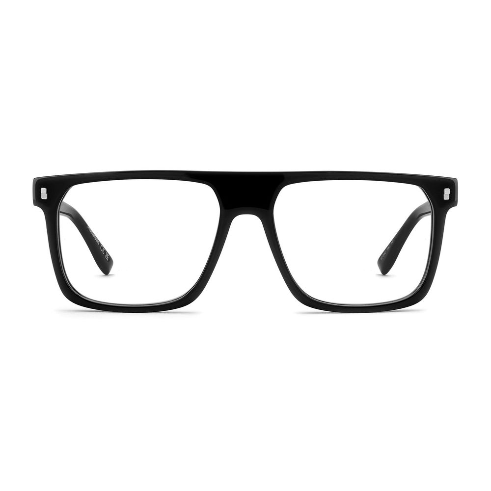 Black Synthetic Full-Rim Square Glasses