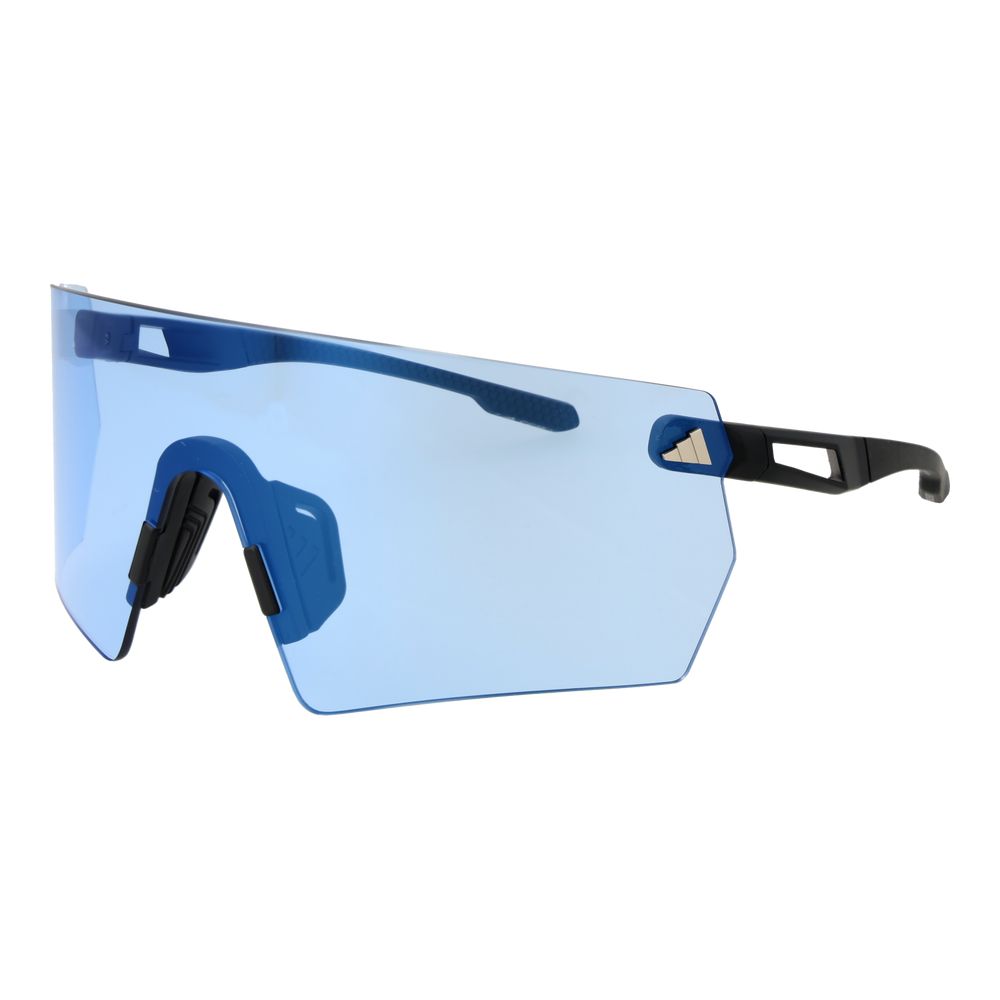 Black Synthetic Sunglasses with Photochromatic Blue Lenses