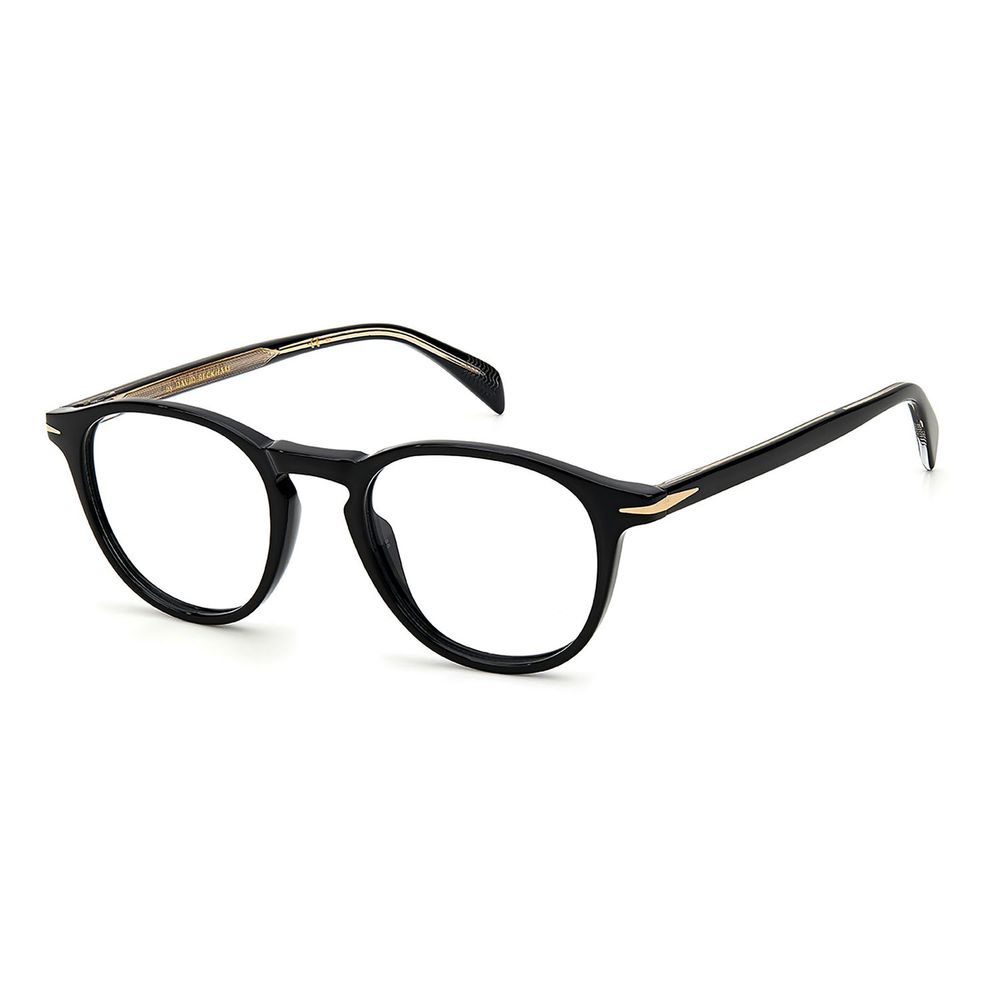 Black Synthetic Round Full-Rim Glasses