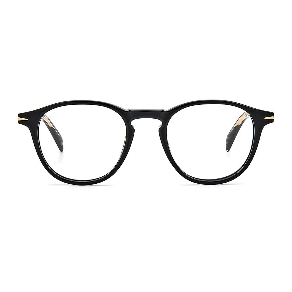 Black Synthetic Round Full-Rim Glasses