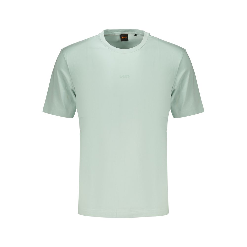 Grünes Herren-T-Shirt aus Baumwolle mit Logo-Applikation
