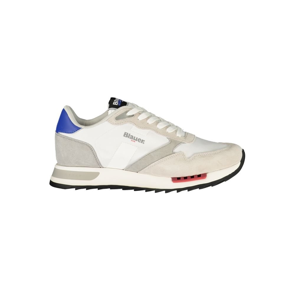 Weißer Herren-Sneaker aus Synthetik mit Kontrast-Details