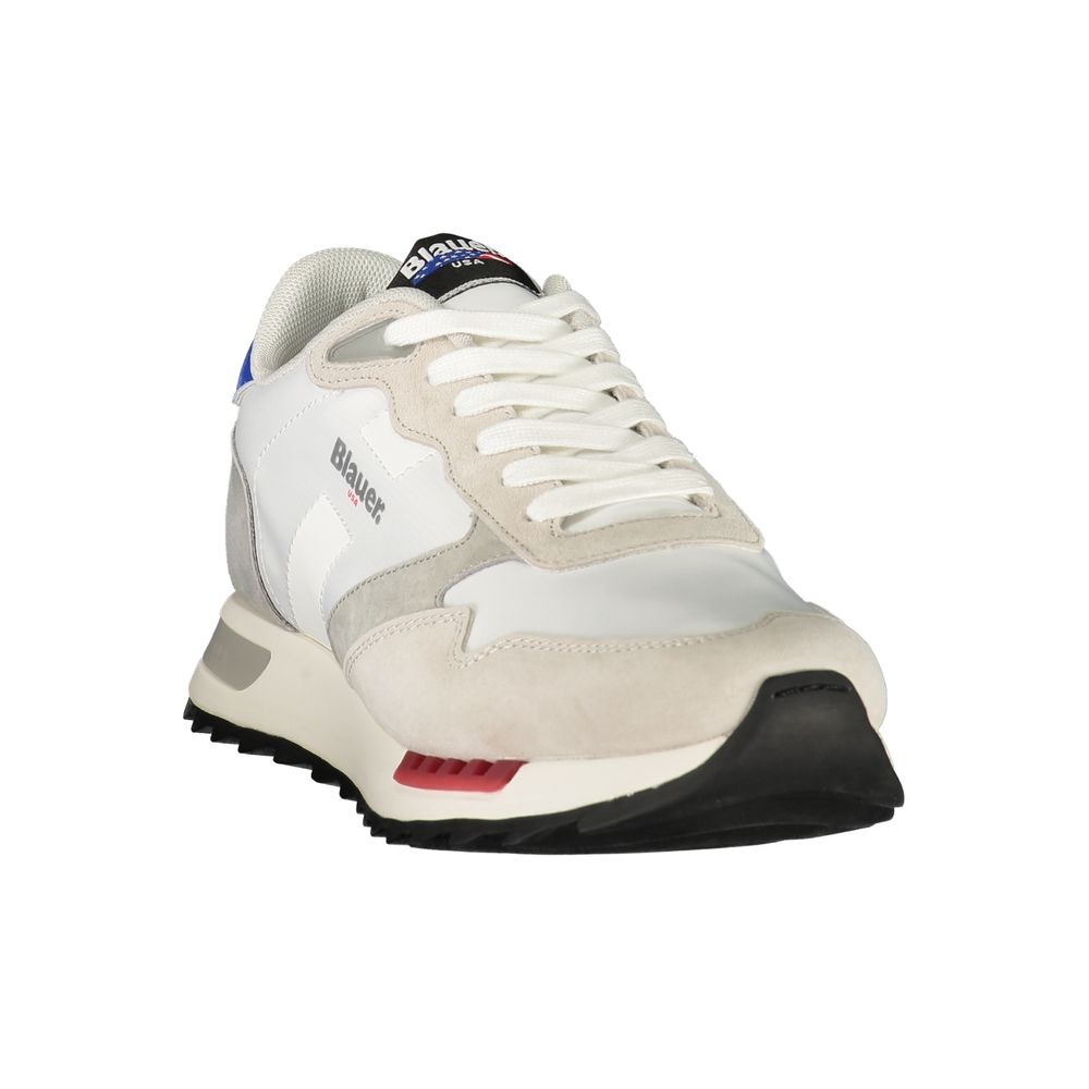 Weißer Herren-Sneaker aus Synthetik mit Kontrast-Details