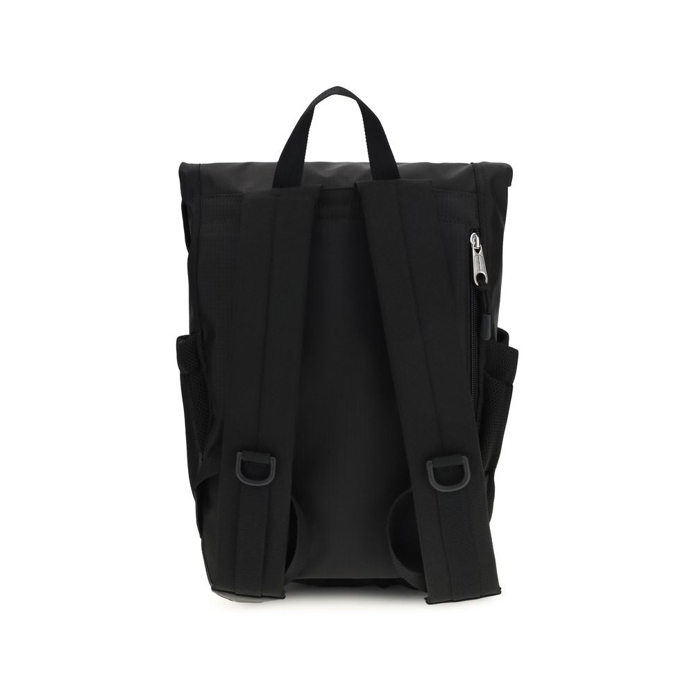 Schwarzer Rucksack aus Synthetik mit Schnürdetails