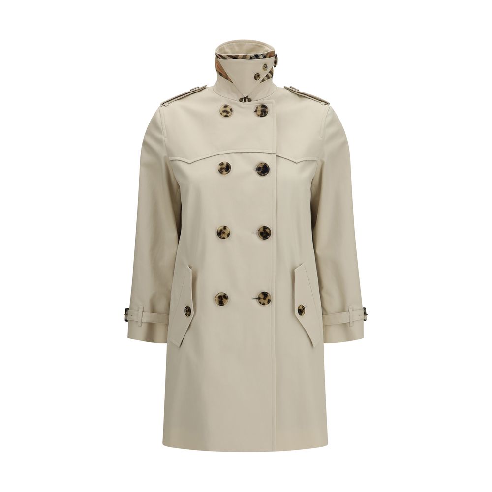 Beige Cotton Trench Coat with Iconic Lining