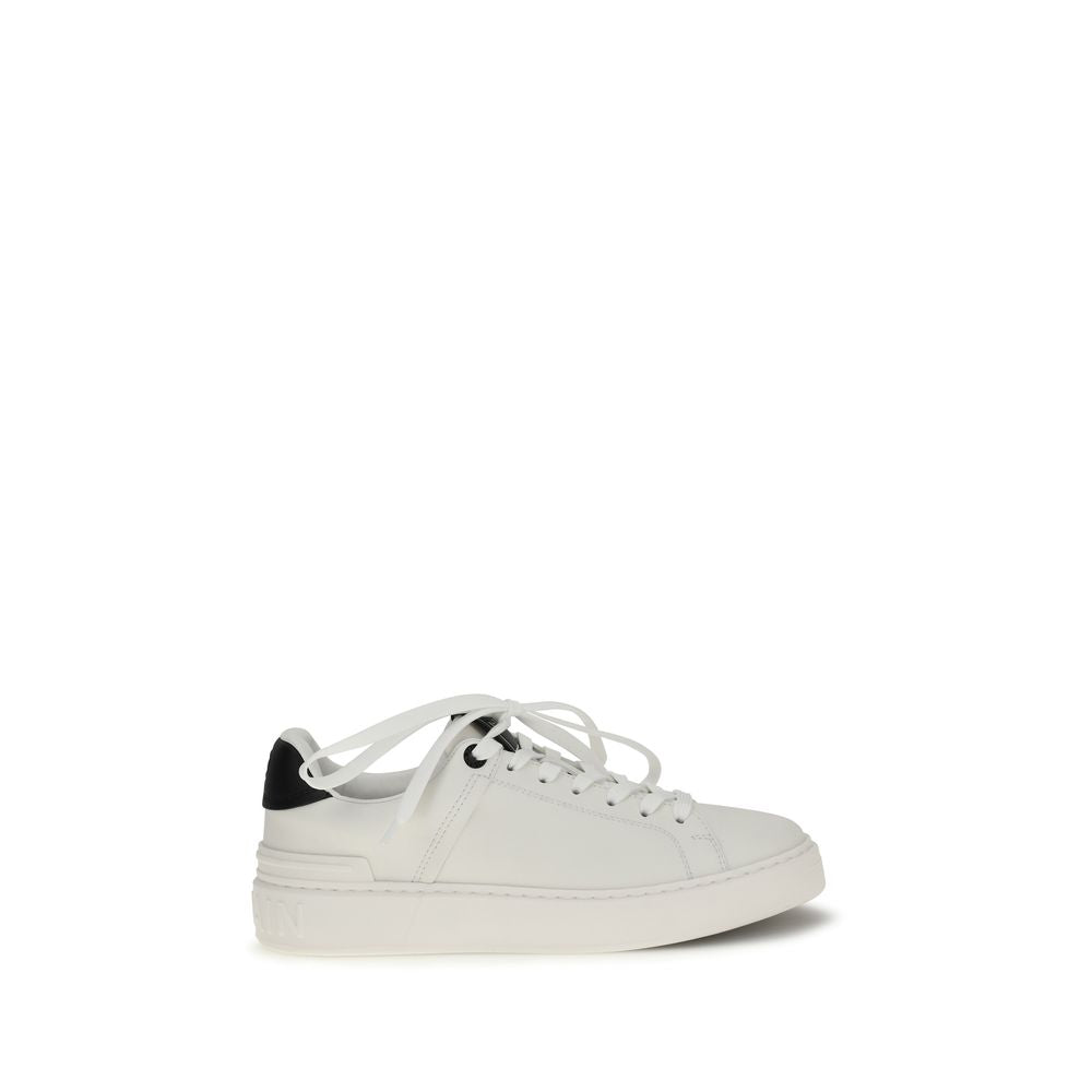 Balmain Black Calf Leather Low Top Sneakers