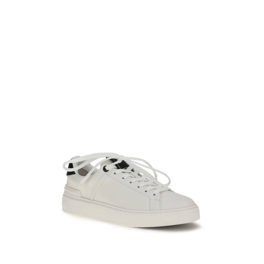 Balmain Black Calf Leather Low Top Sneakers