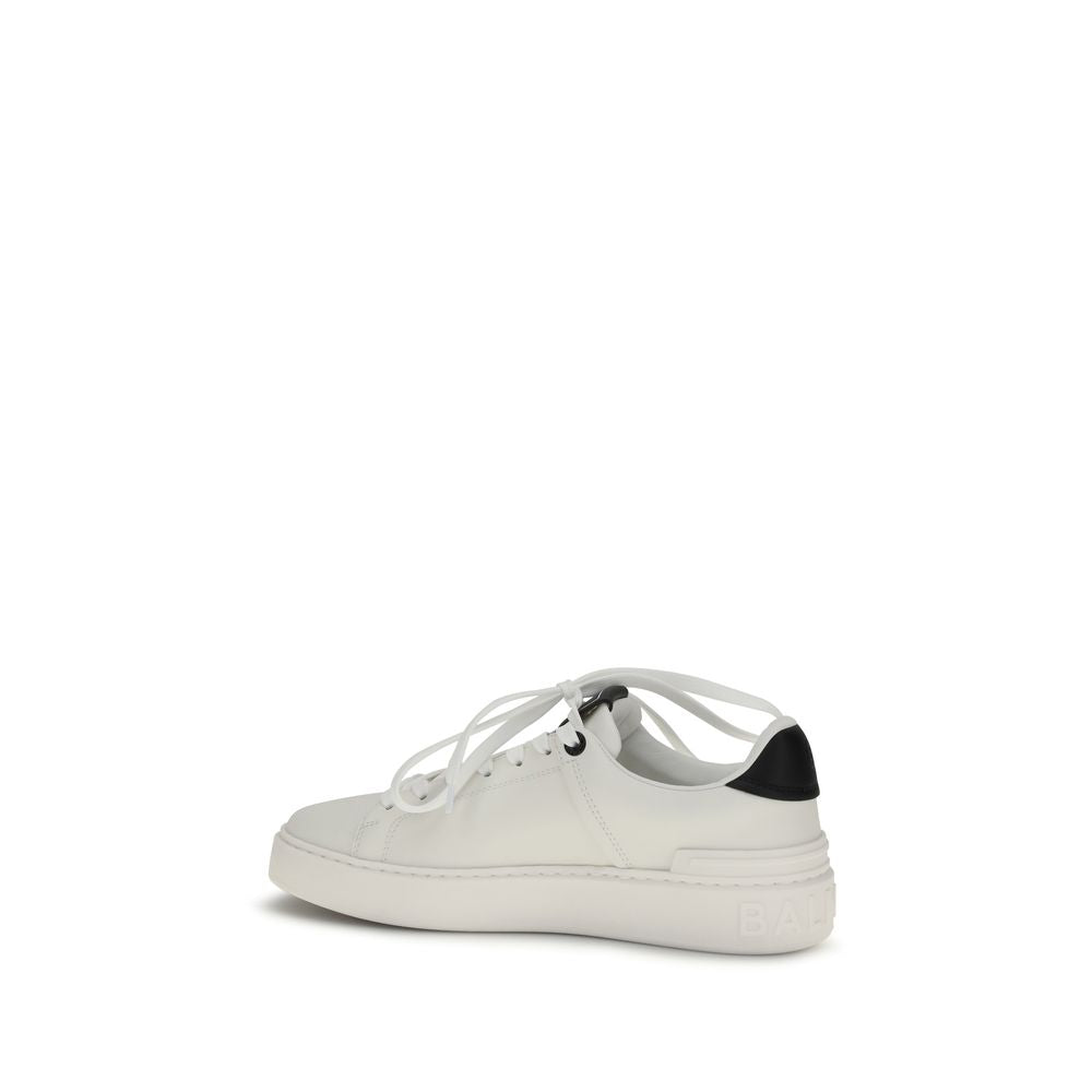 Balmain Black Calf Leather Low Top Sneakers