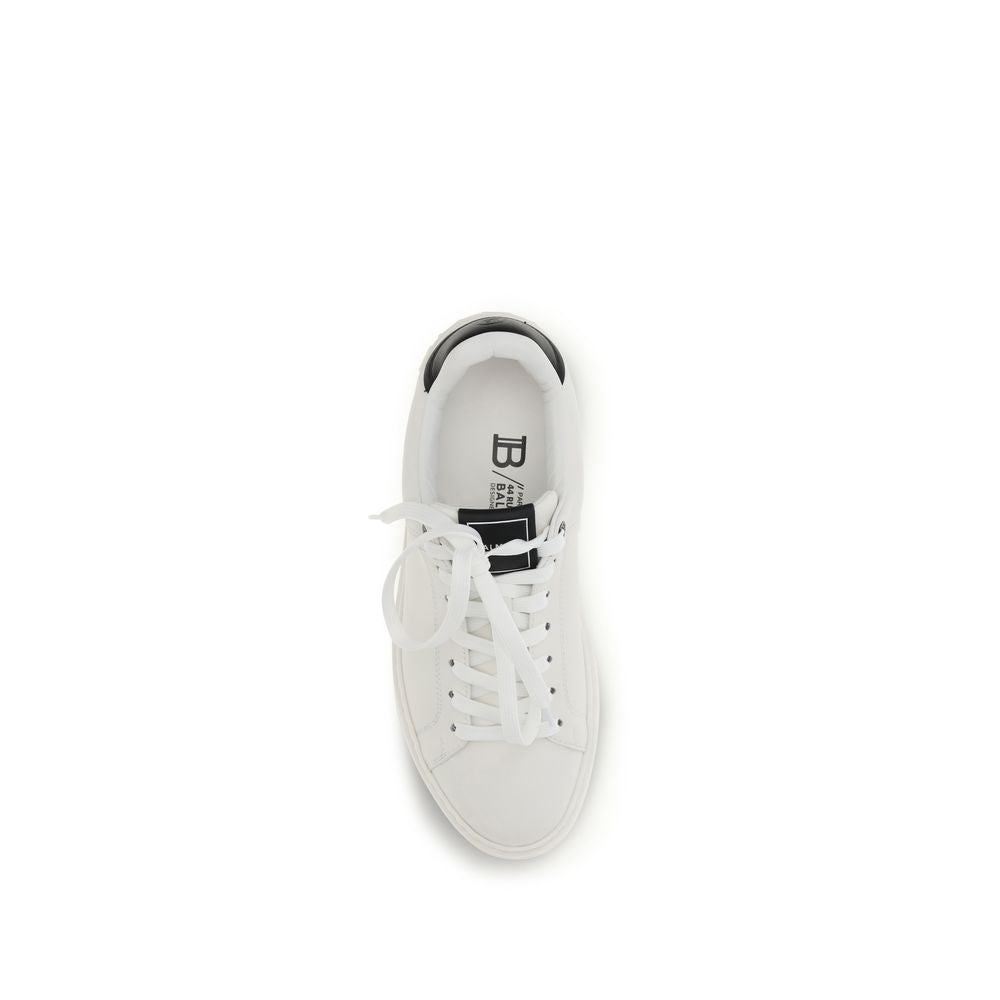 Balmain Black Calf Leather Low Top Sneakers