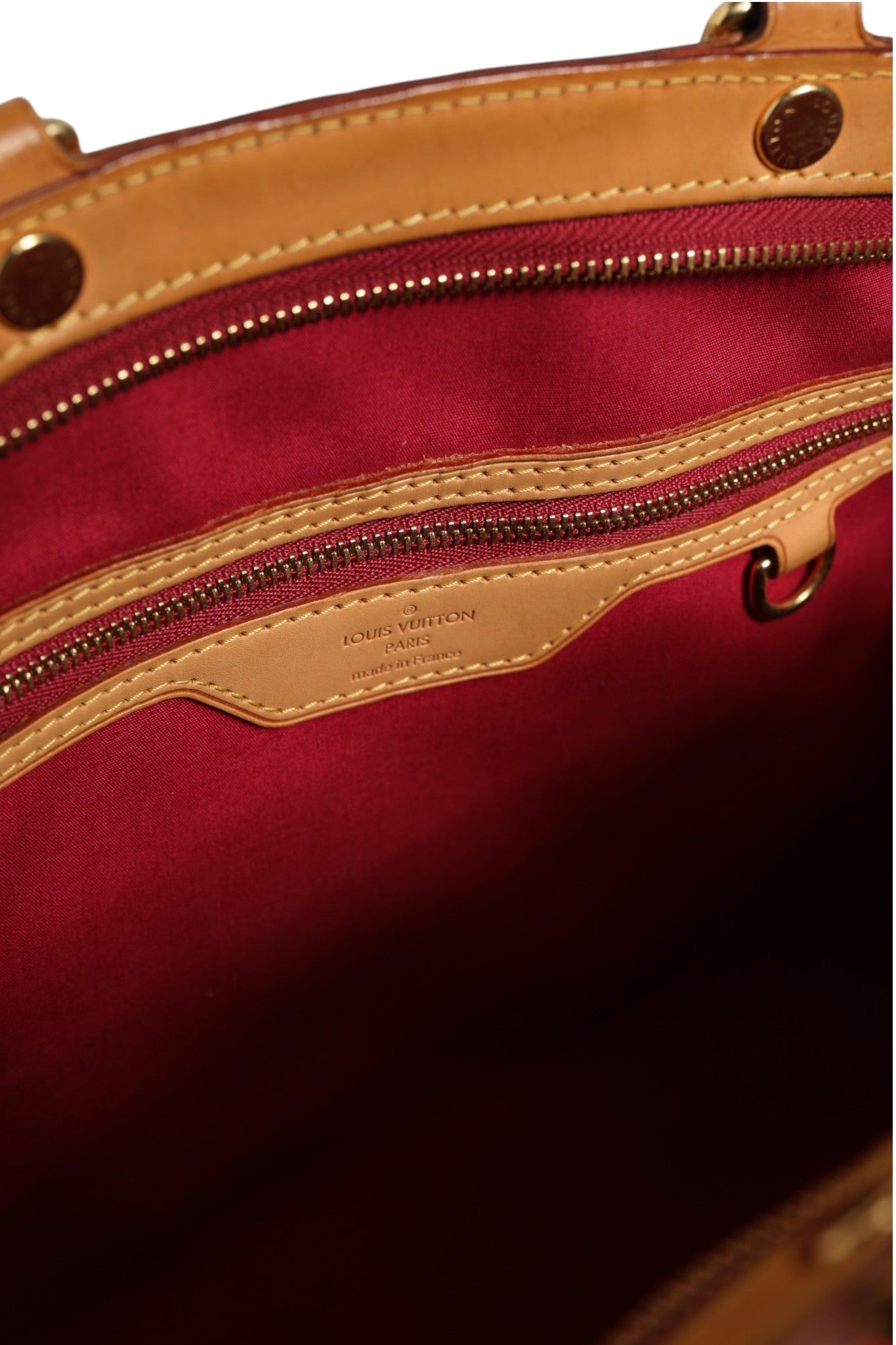 Red Leather Brea MM Monogram Bag with Strap