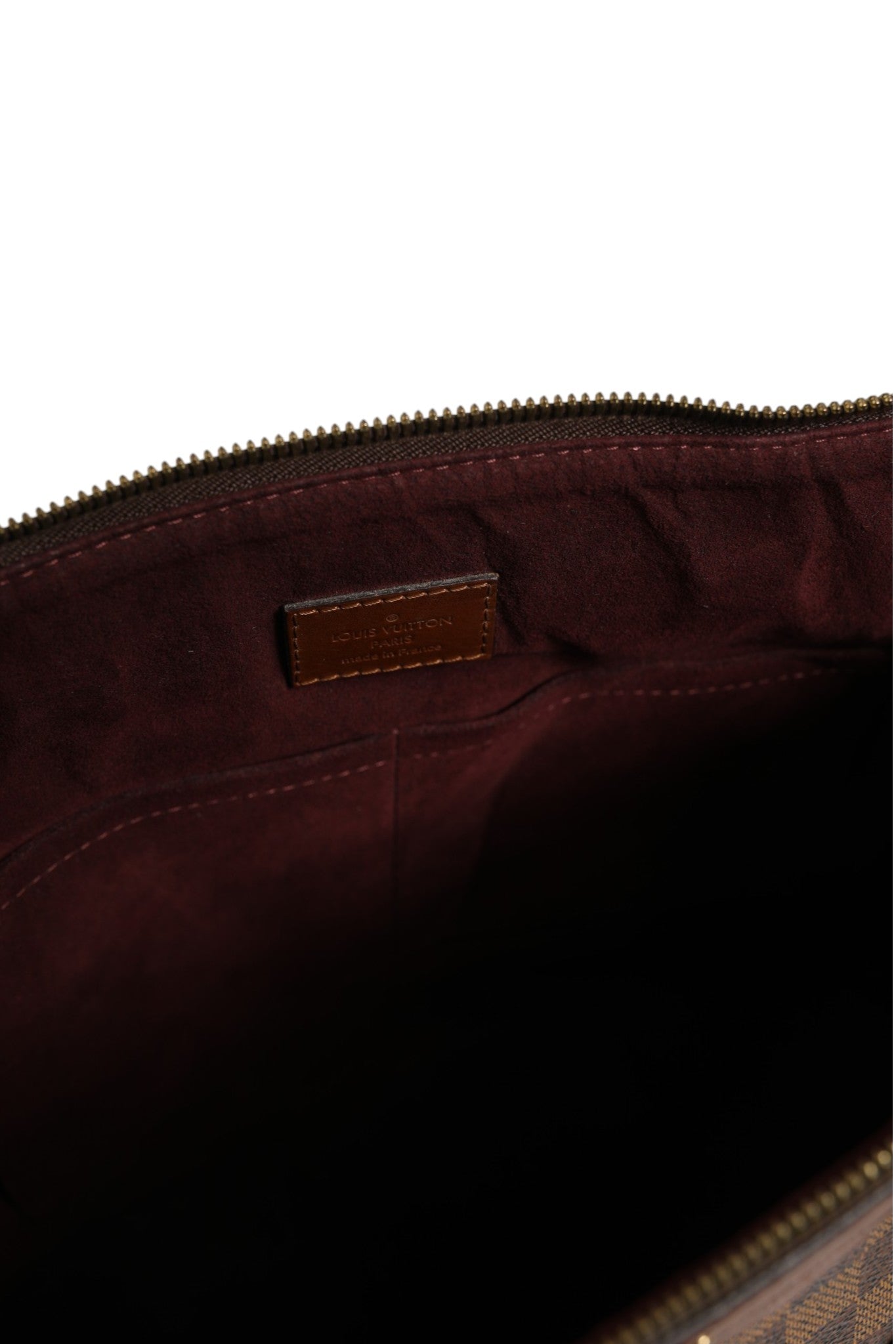 Braune Leder Damier Ebene Belmont Tote Bag mit Riemen