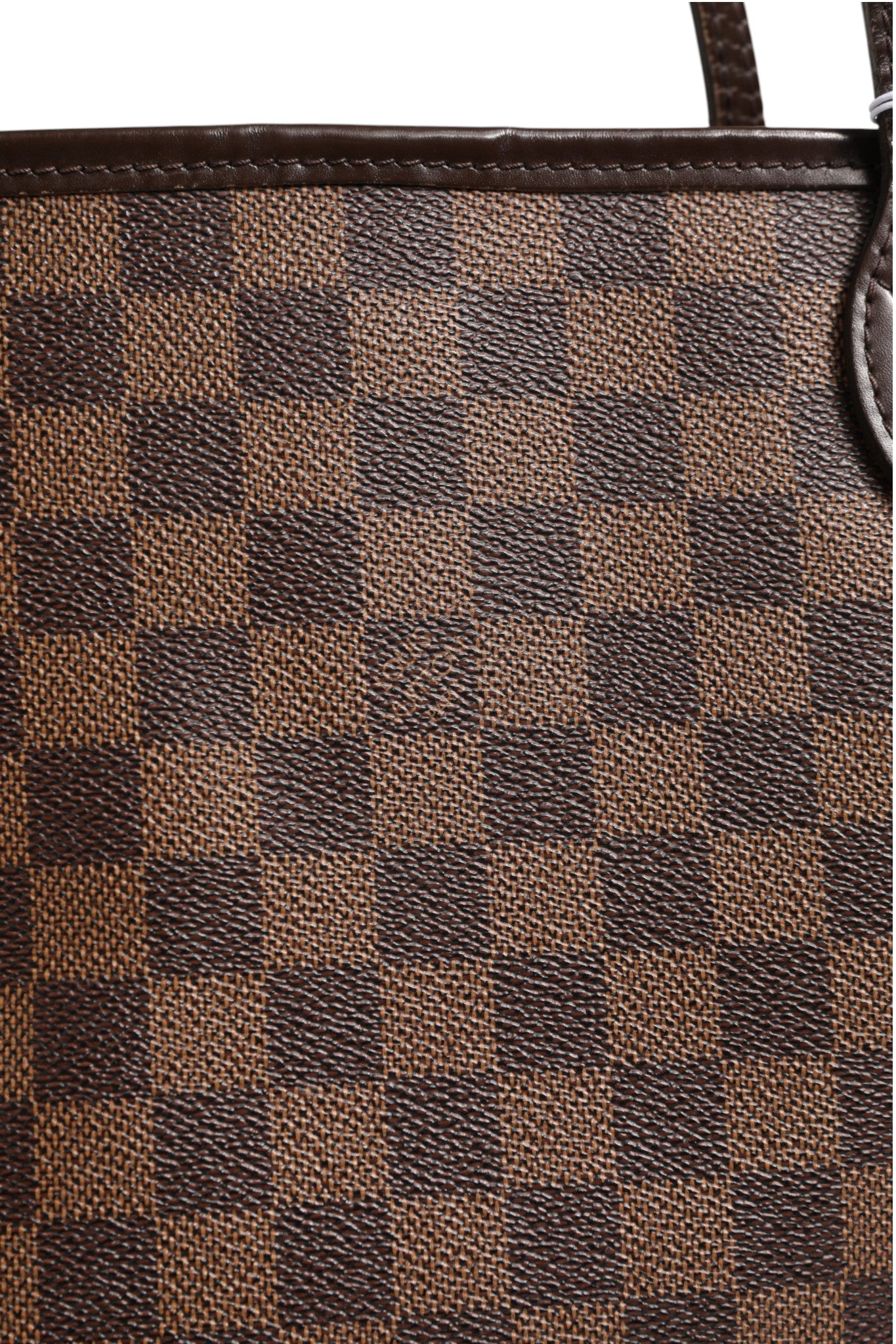 Brown Leather Neverfull MM Tote with Pouch