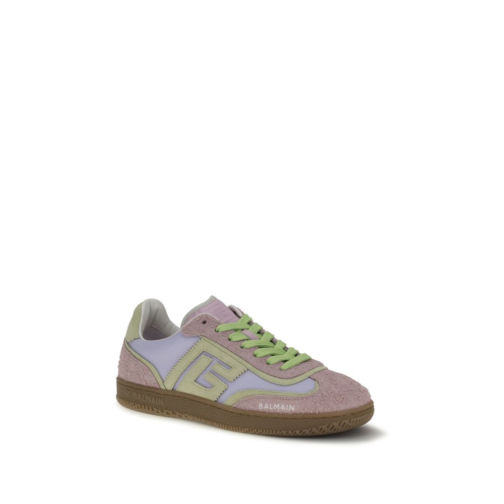 Multicolor Leather Balmain Swan Athletic Sneakers