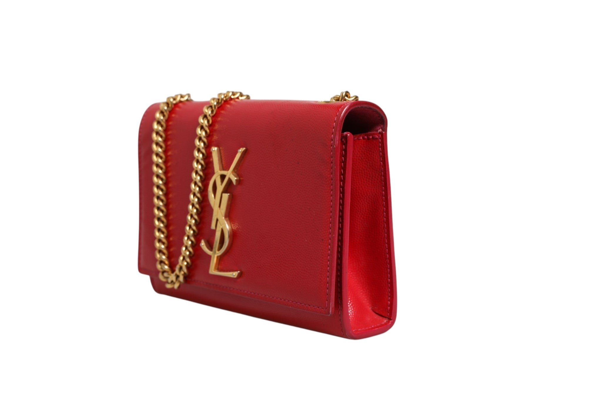 Sac bandoulière Saint Laurent Kate en cuir rouge