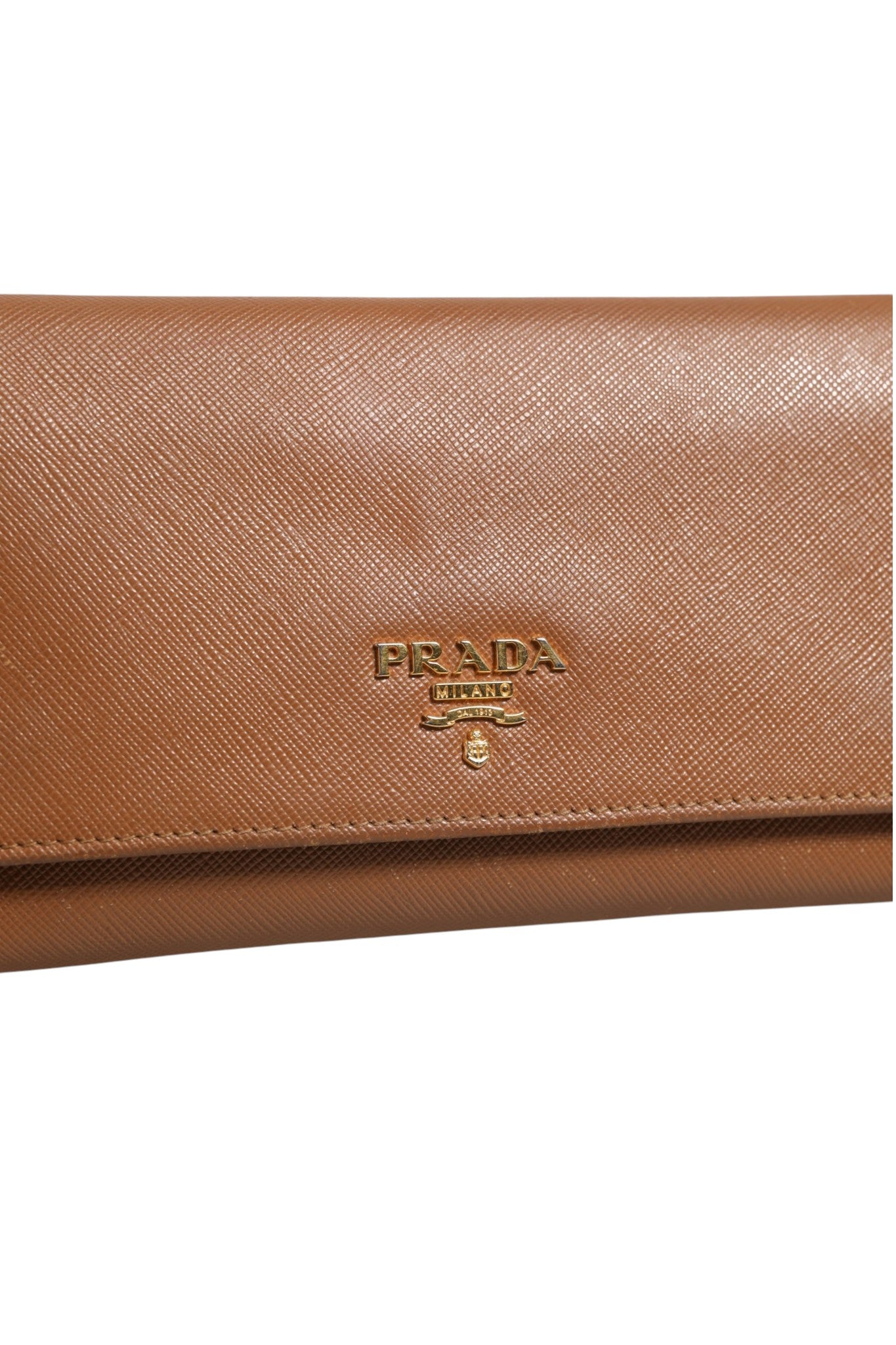 Brown and Gold Leather Wallet Strap