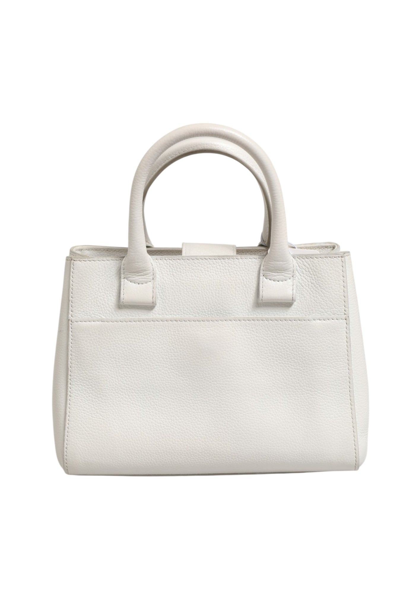 White Leather Neo Executive Tote with Strap