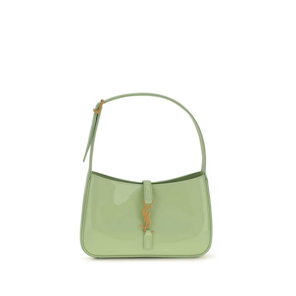 Zweifarbige Leder-Umhängetasche mit YSL-Plakette