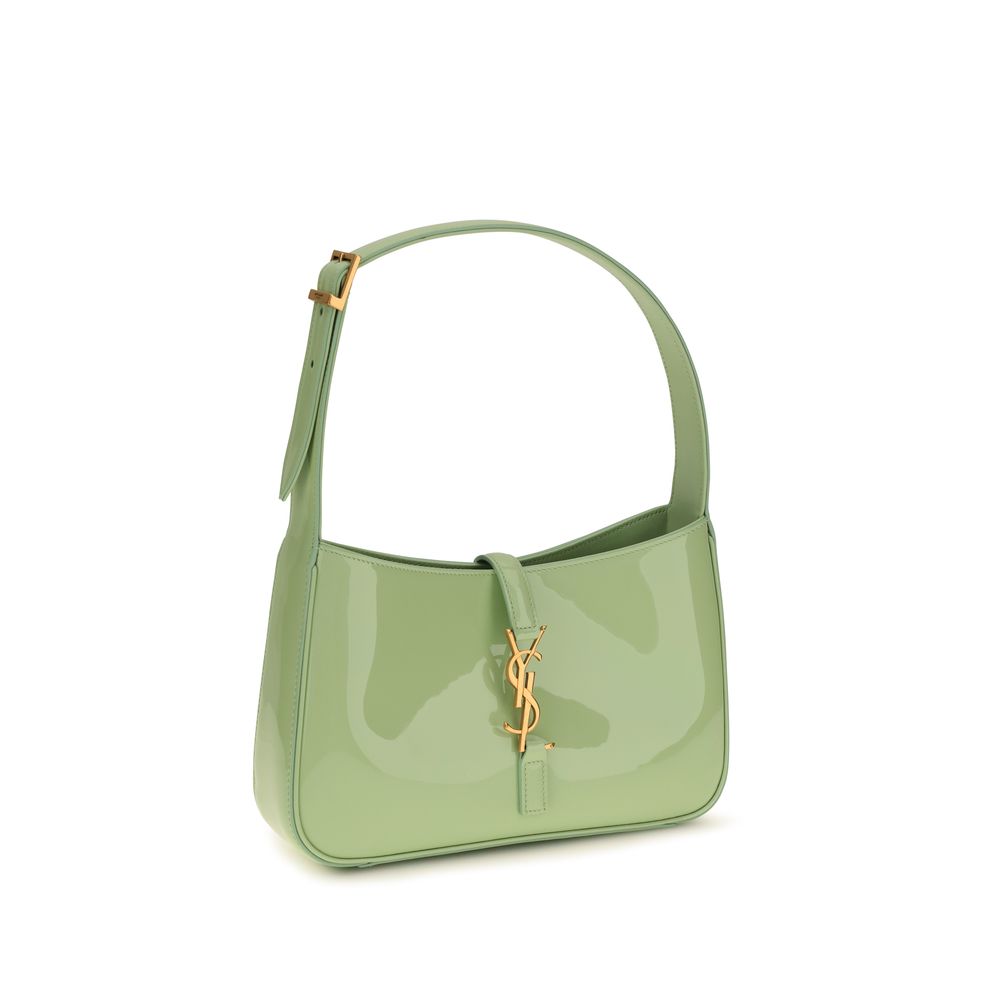 Zweifarbige Leder-Umhängetasche mit YSL-Plakette