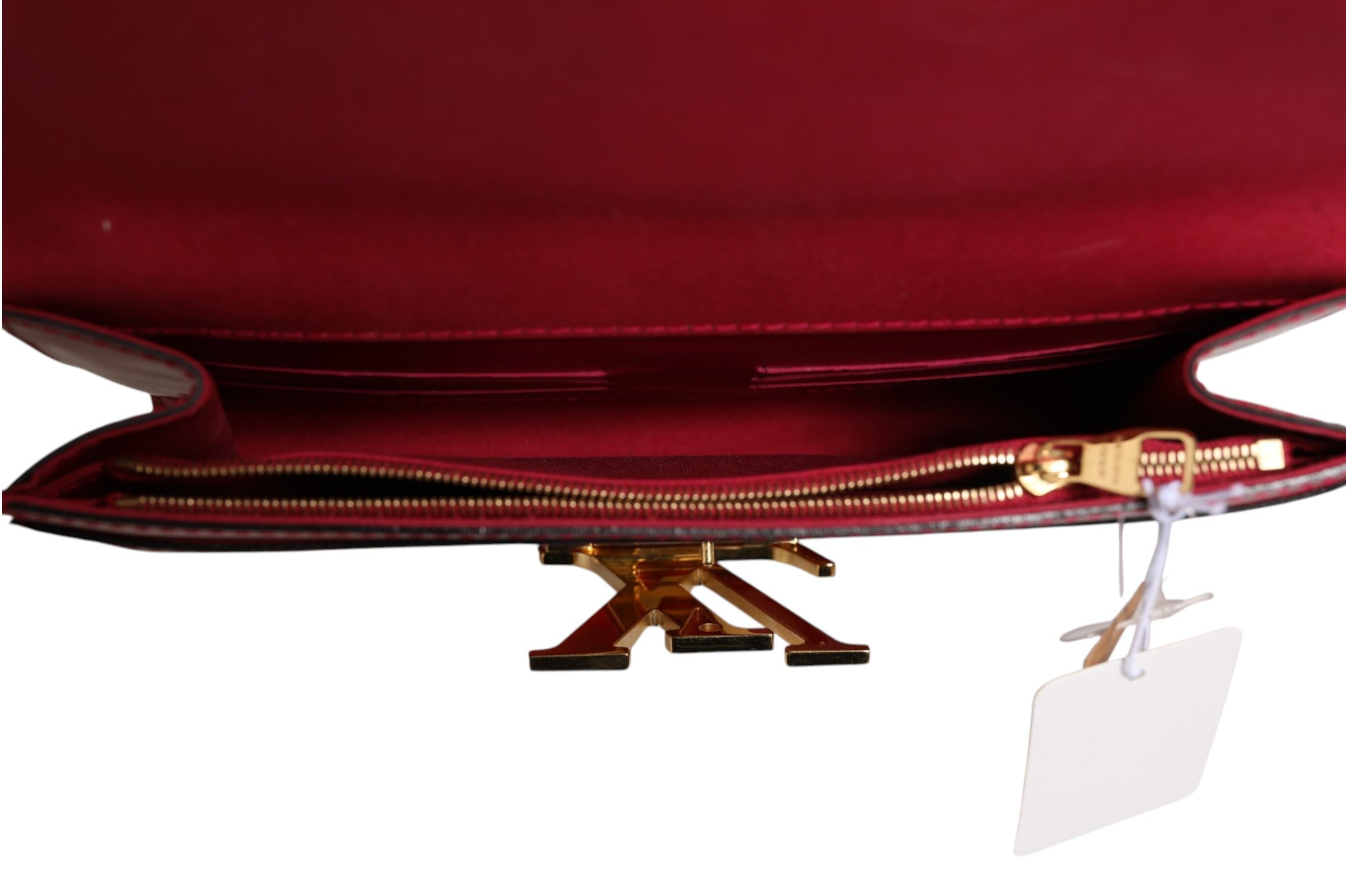 Red Louise PM Leather Wallet On Chain