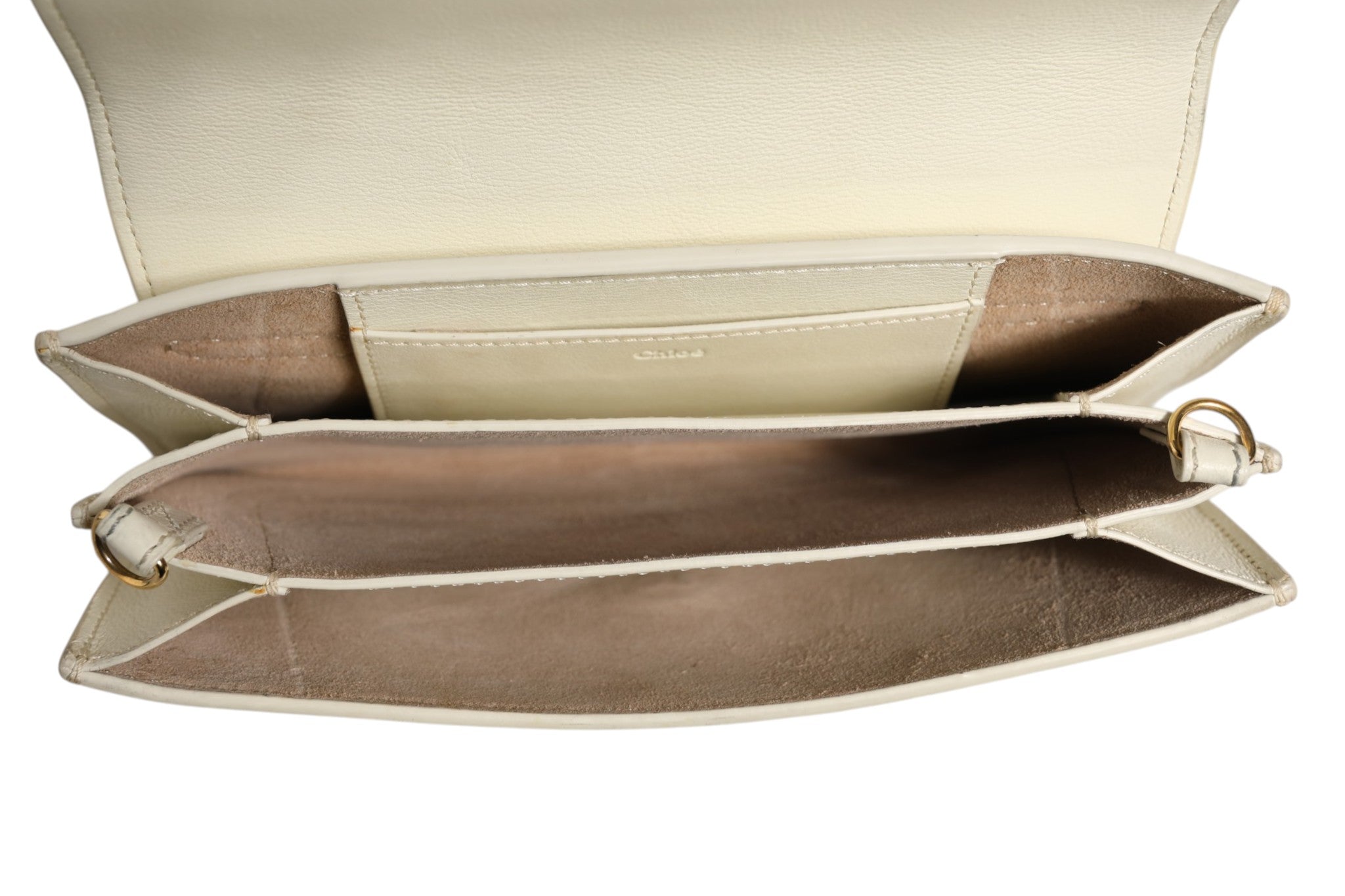 White Leather Drew Bijou Small Clutch with Strap