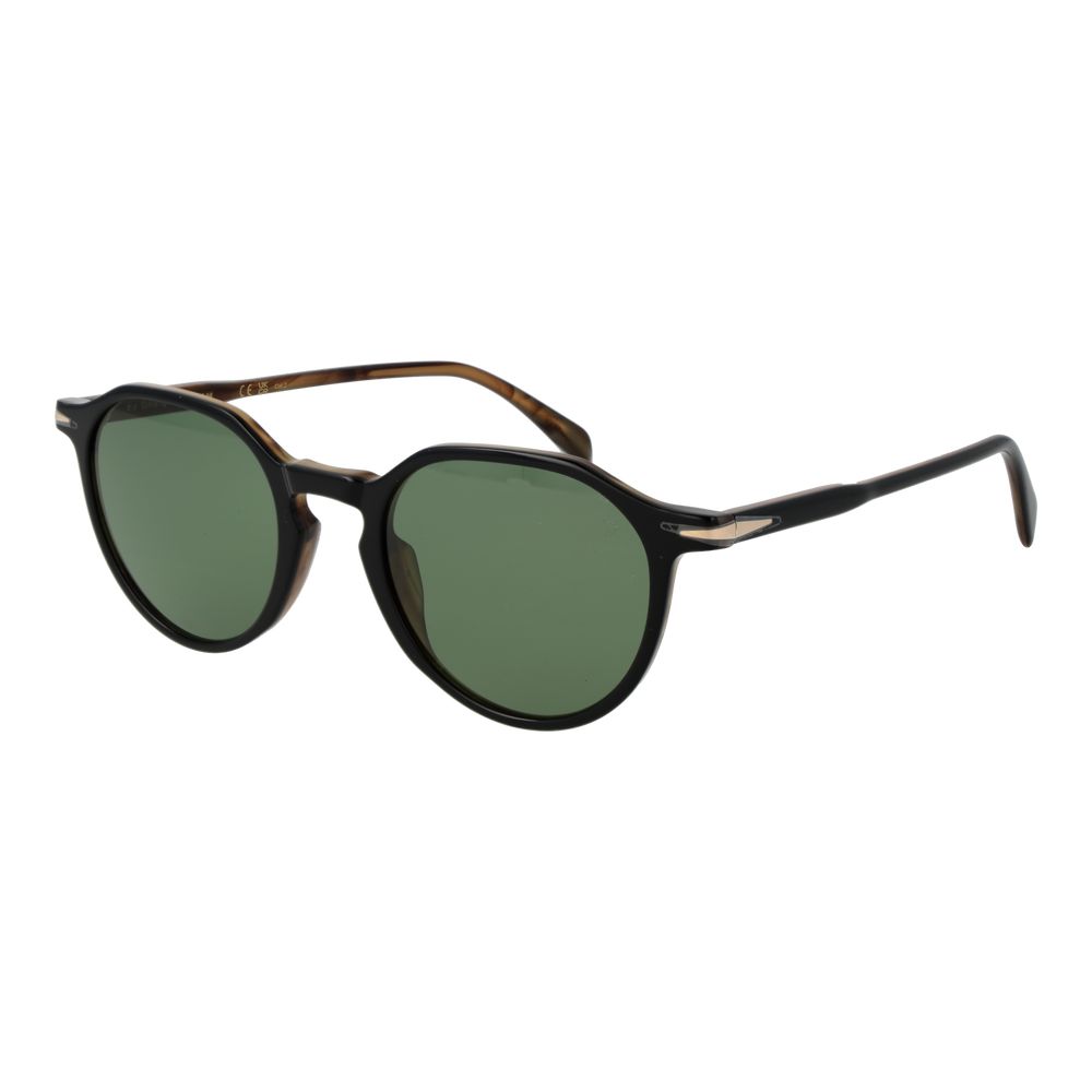 Black Synthetic Sunglasses with Green Lenses