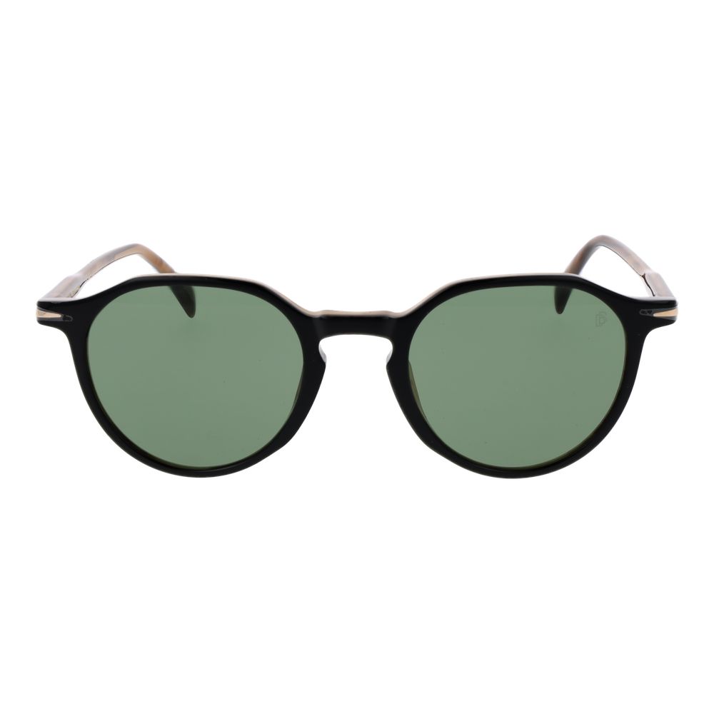 Black Synthetic Sunglasses with Green Lenses
