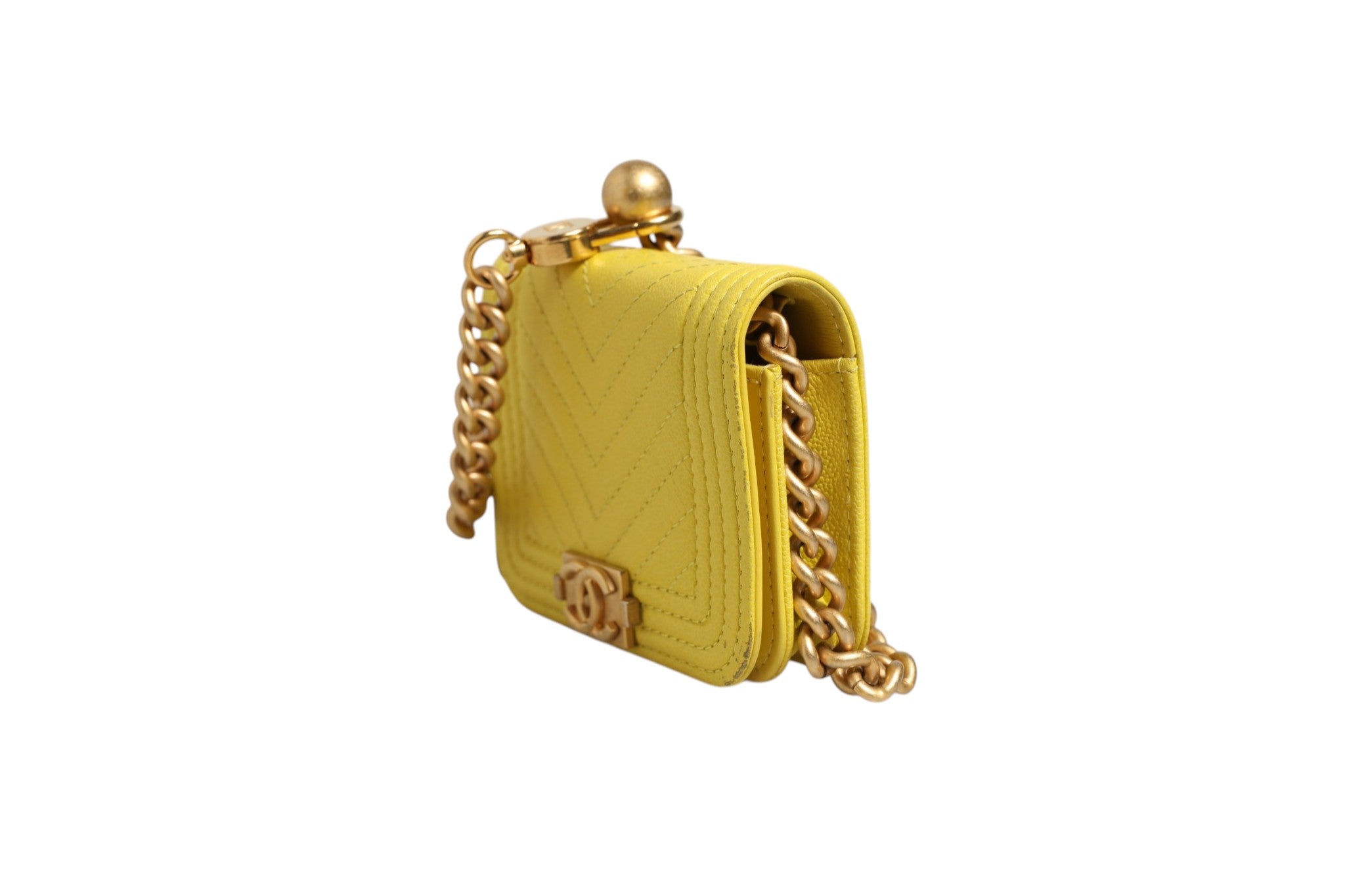 Yellow Leather Crossbody Bag