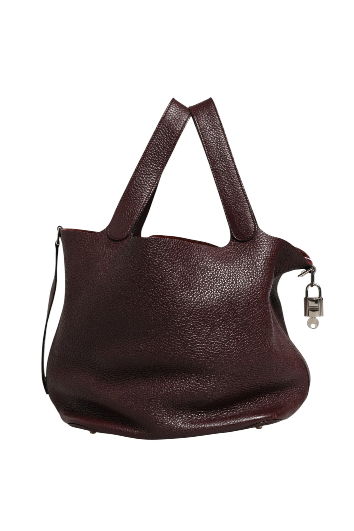 Aulæ Burgundy Picotin Taurillon Leather Handbag